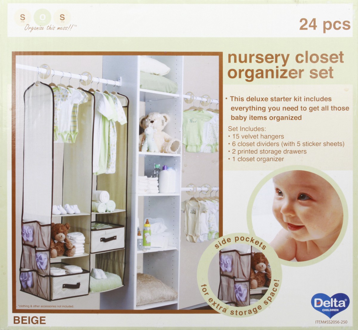 slide 9 of 11, S.O.S. Beige Nursery Closet Organizer Set 1 ea, 1 ct