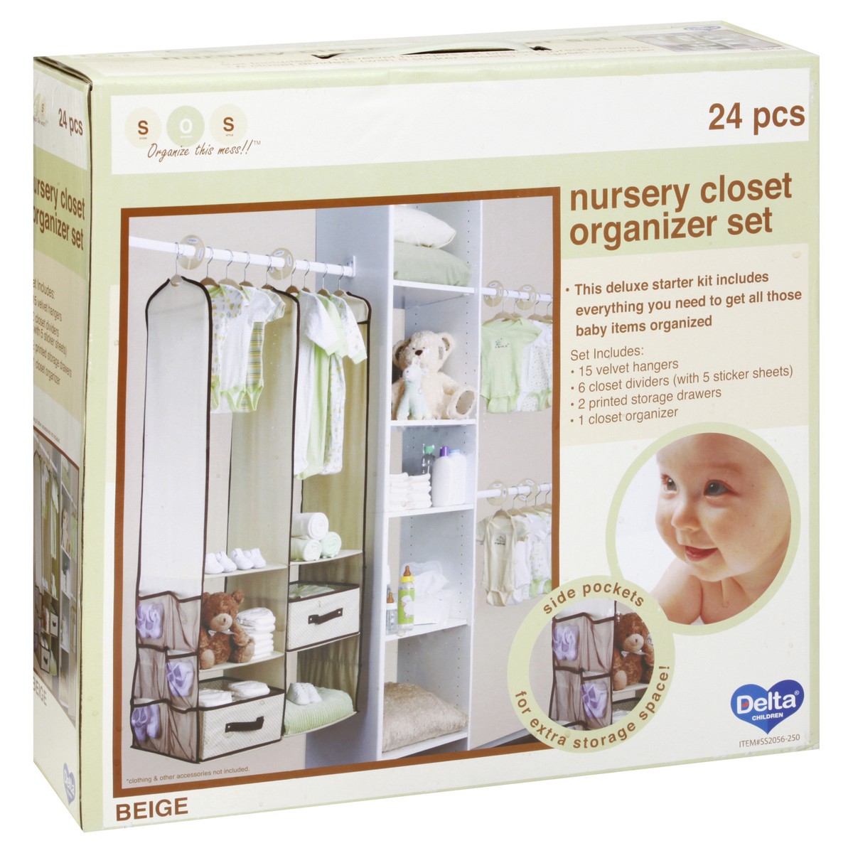 slide 3 of 11, S.O.S. Beige Nursery Closet Organizer Set 1 ea, 1 ct