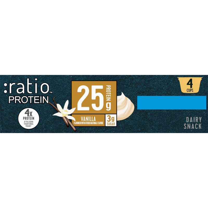 slide 6 of 7, :ratio Protein Vanilla Greek Yogurt - 21.2oz/4pk, 4 ct; 21.2 oz