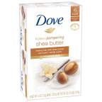 slide 1 of 1, Dove Shea Butter Pure Pampering Bar, 2 ct