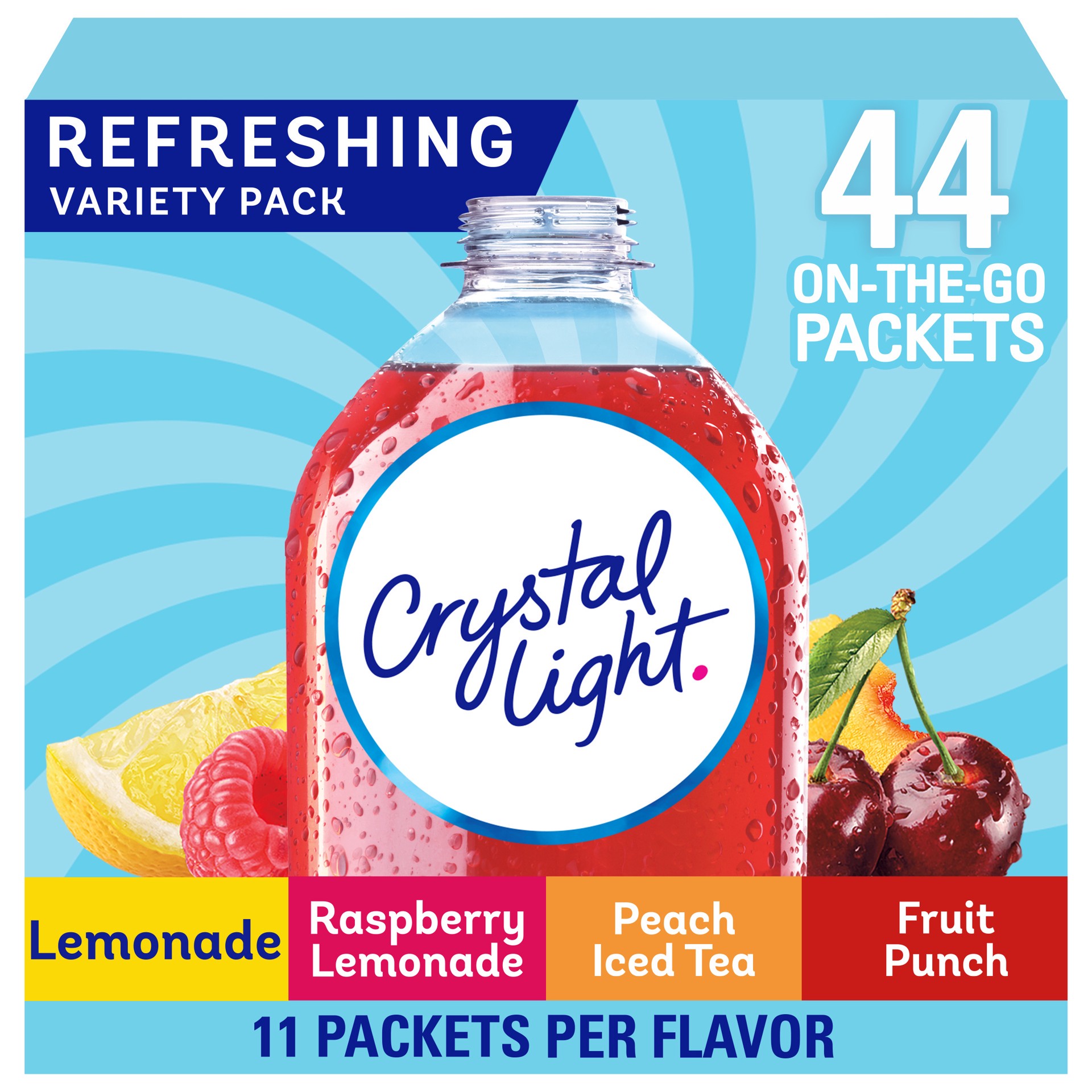 slide 1 of 5, Crystal Light Refreshing Variety Pack, 44 ct. On-the-Go Packets, 44 ct
