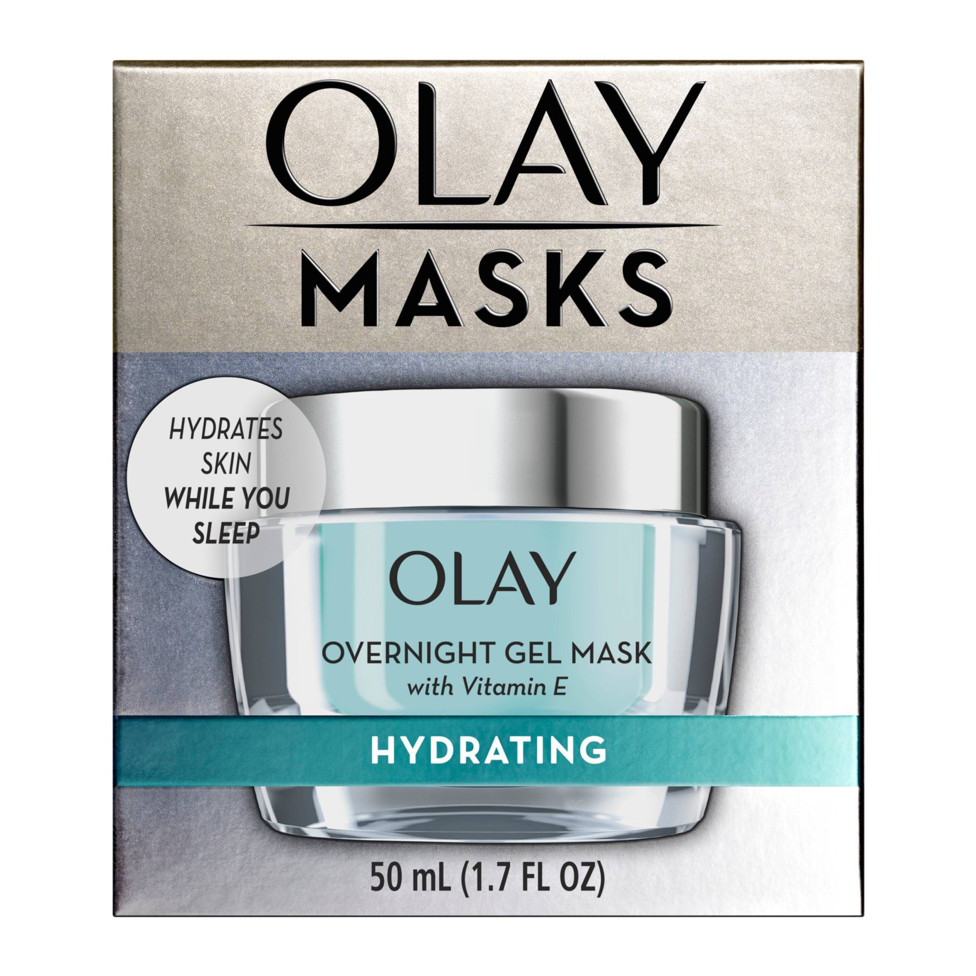 slide 1 of 1, Olay Hydrating Overnight Gel Mask, 1.7 oz