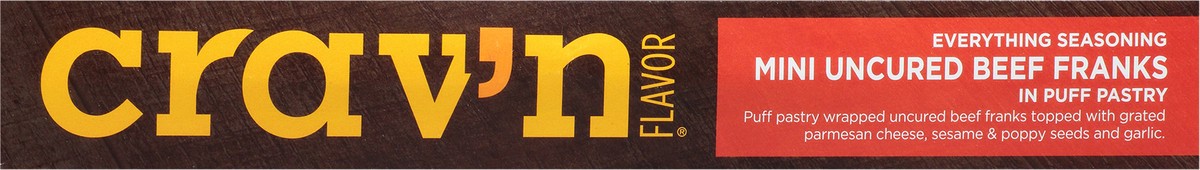 slide 3 of 16, Crav'n Flavor Uncured Everything Seasoning Beef Franks In Puff Pastry Mini 10 ea, 10 ct