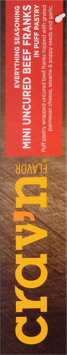 slide 6 of 16, Crav'n Flavor Uncured Everything Seasoning Beef Franks In Puff Pastry Mini 10 ea, 10 ct
