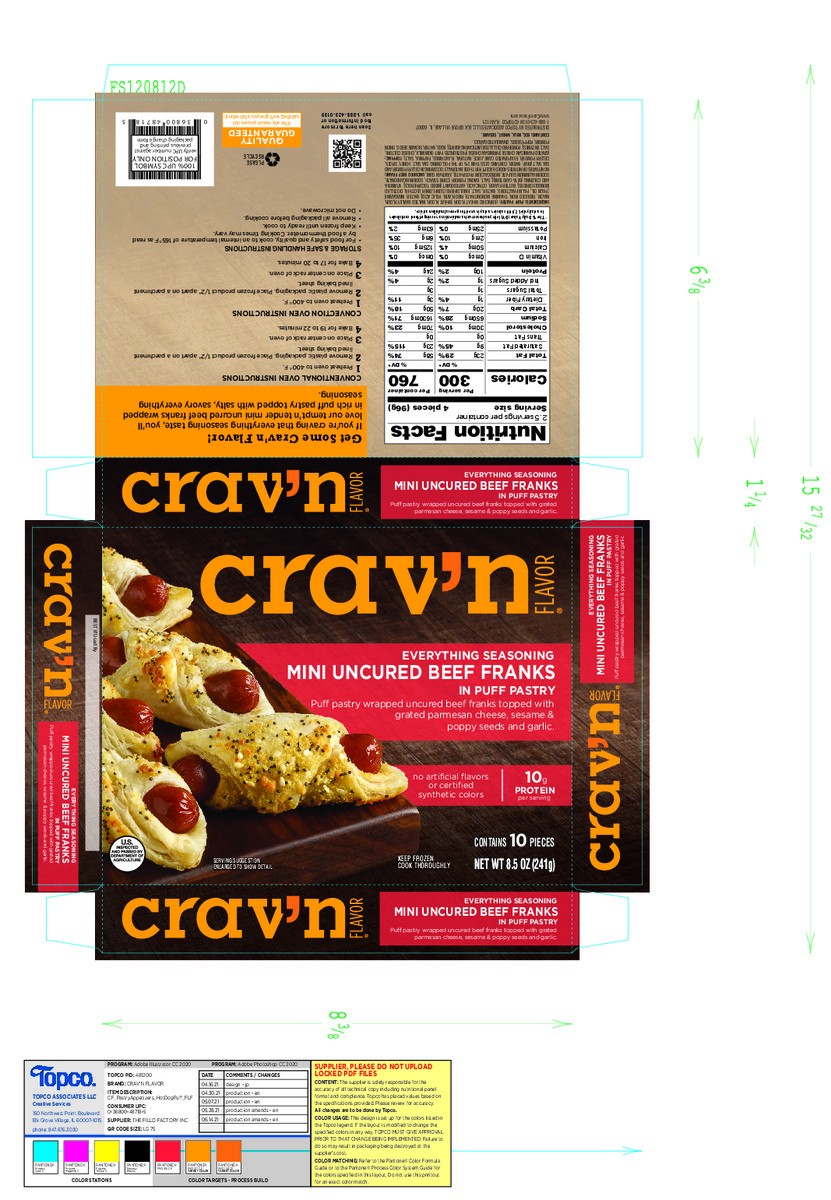 slide 16 of 16, Crav'n Flavor Uncured Everything Seasoning Beef Franks In Puff Pastry Mini 10 ea, 10 ct