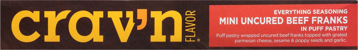 slide 12 of 16, Crav'n Flavor Uncured Everything Seasoning Beef Franks In Puff Pastry Mini 10 ea, 10 ct
