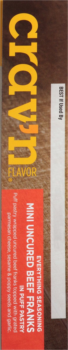 slide 4 of 16, Crav'n Flavor Uncured Everything Seasoning Beef Franks In Puff Pastry Mini 10 ea, 10 ct