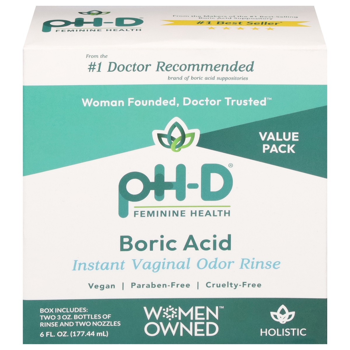 slide 7 of 12, pH-D Feminine Health Boric Acid Instant Vaginal Odor Rinse Value Pack 6 fl oz, 6 fl oz