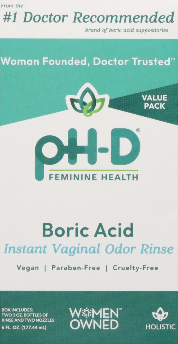 slide 12 of 12, pH-D Feminine Health Boric Acid Instant Vaginal Odor Rinse Value Pack 6 fl oz, 6 fl oz