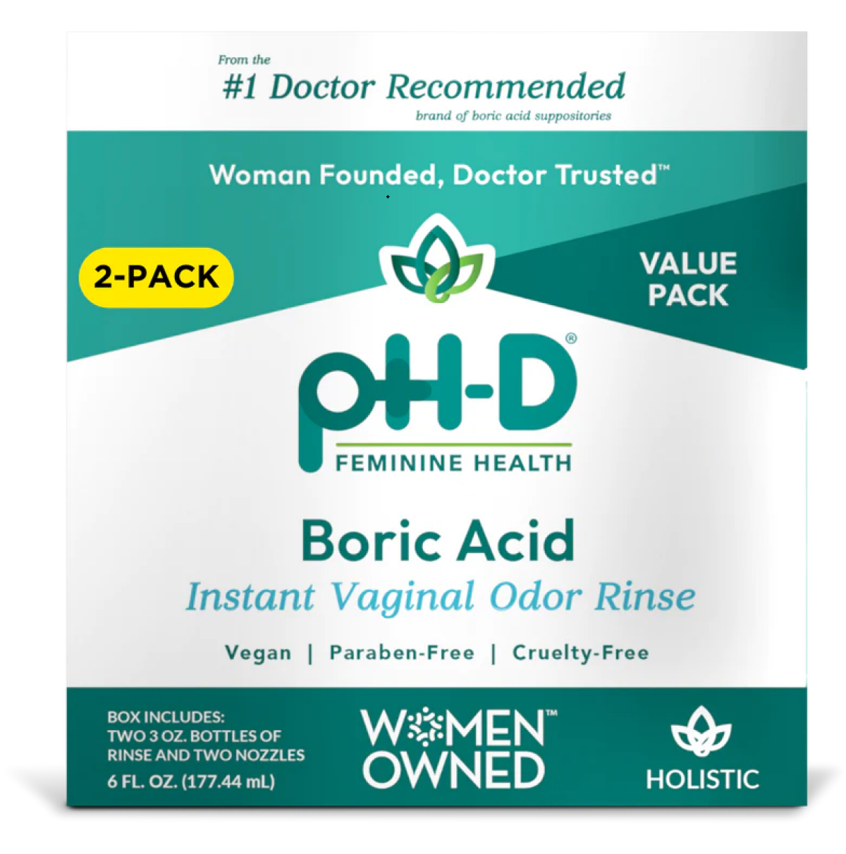 slide 1 of 12, pH-D Feminine Health Boric Acid Instant Vaginal Odor Rinse Value Pack 6 fl oz, 6 fl oz