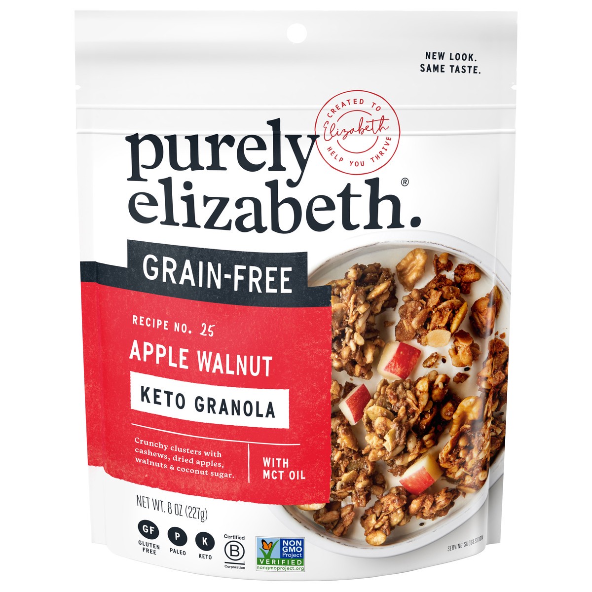 slide 1 of 9, Purely Elizabeth Apple Walnut Grain-Free Keto Granola Clusters, 8 oz