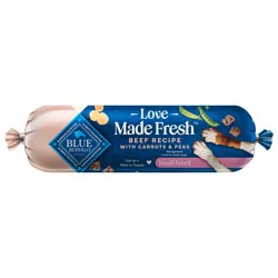 Blue Buffalo Love Made Fresh Natural Adult Dog Food for Small Breed Adult Dogs, Refrigerated , Beef With Carrots and Peas, Fresh Dog Food, Ready-To-Serve, 1-lb Roll
