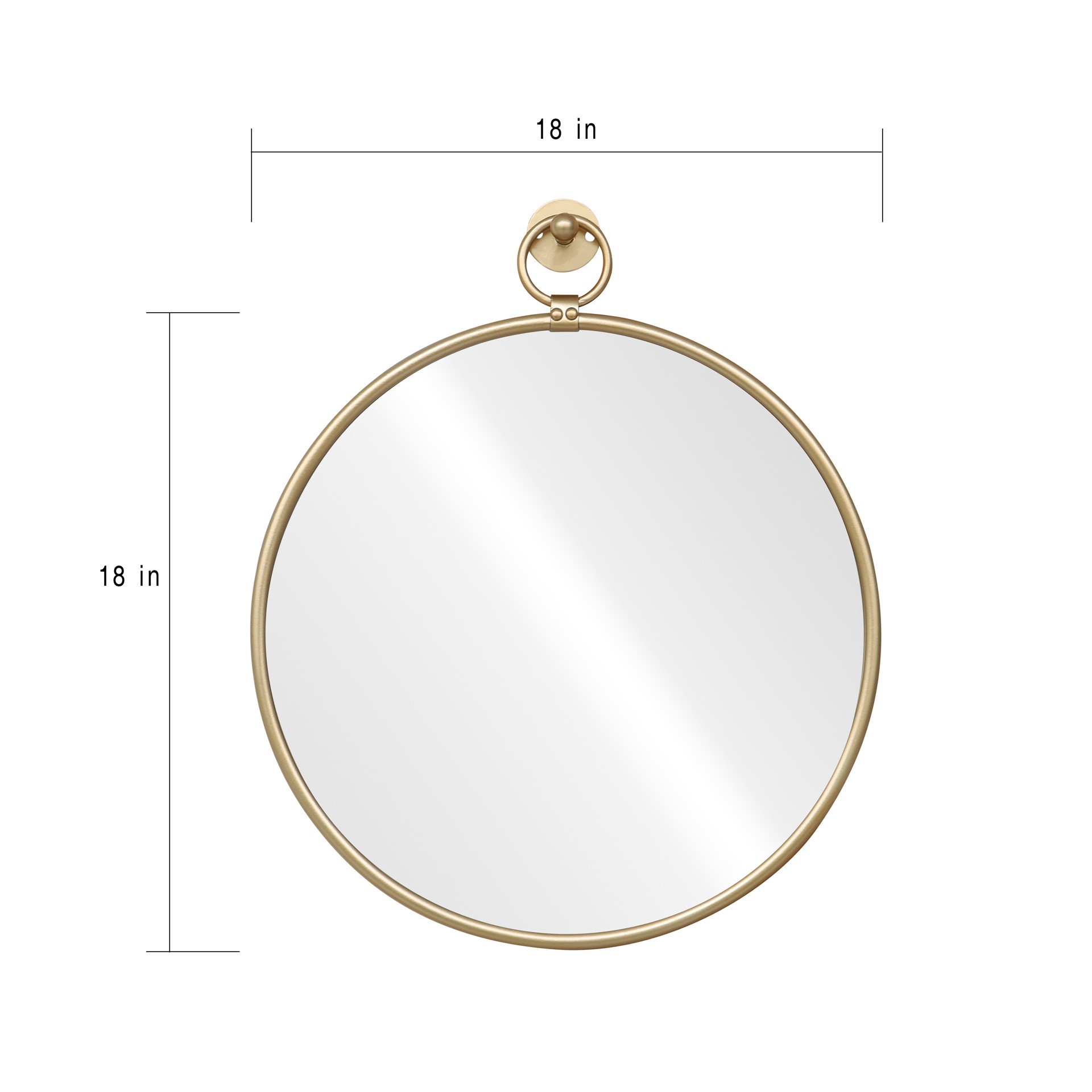 slide 4 of 7, 18" Round Wall Mirror In Gold Metal Frame By Ashland, 18 in
