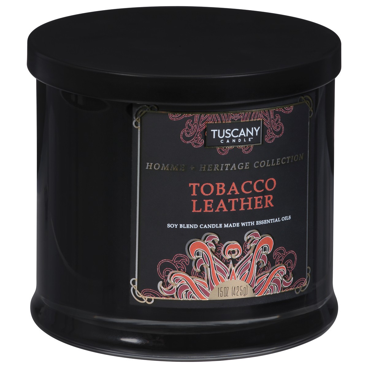 slide 2 of 9, Tuscany Candle Homme + Heritage Collection Soy Candle, Tobacco Leather, 15 oz