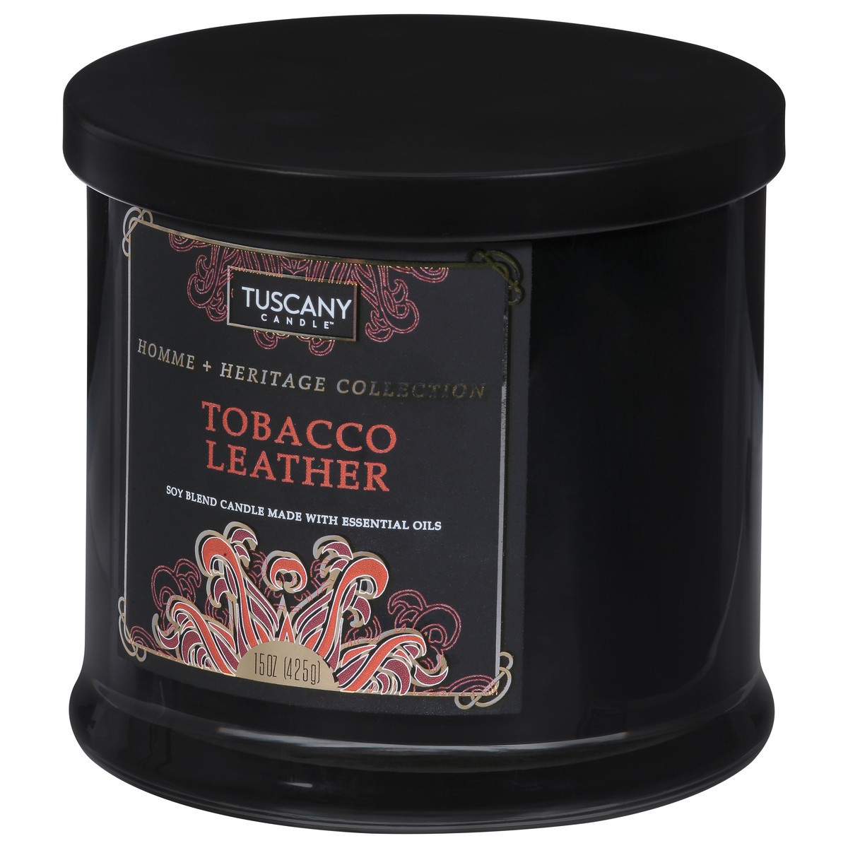 slide 3 of 9, Tuscany Candle Homme + Heritage Collection Soy Candle, Tobacco Leather, 15 oz