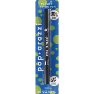 slide 1 of 1, POPARAZZI Tattoo Pen Liquid Eyeliner W/Flower Stamp Black, 1 ct