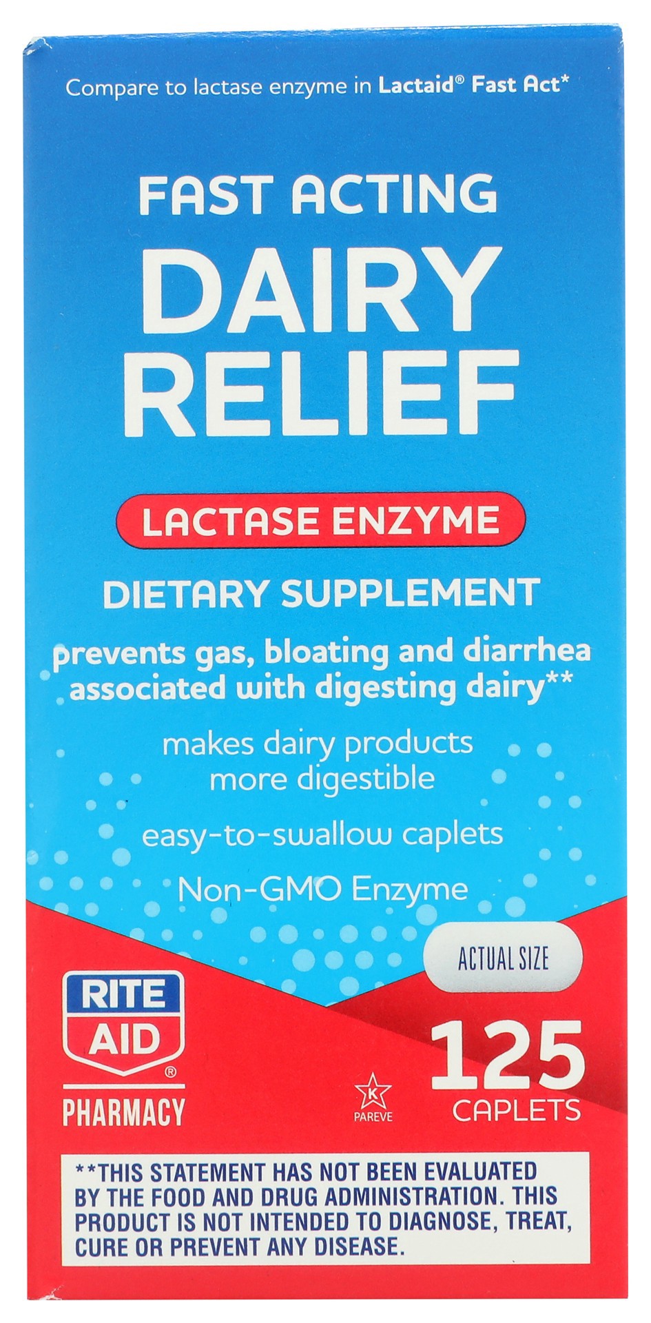 slide 1 of 5, Rite Aid Ra Dairy Relief Fa, 125 ct