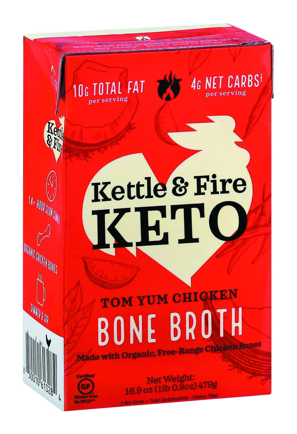 slide 1 of 1, Kettle & Fire Kettle And Fire Broth Tom Yum, 16.9 oz