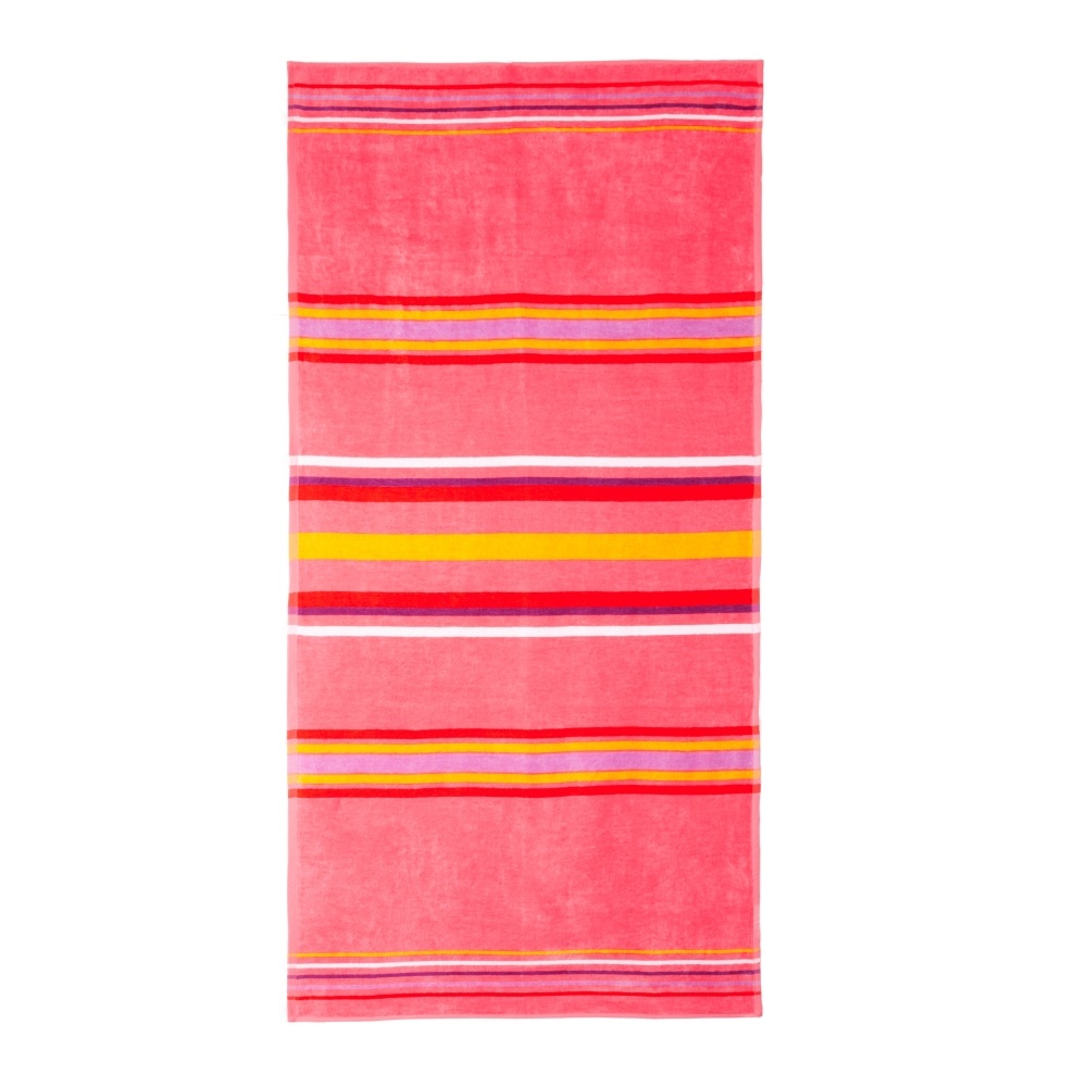 slide 1 of 1, HD Designs Outdoors Striped Beach Towel - Pink Lemonade, 1 ct