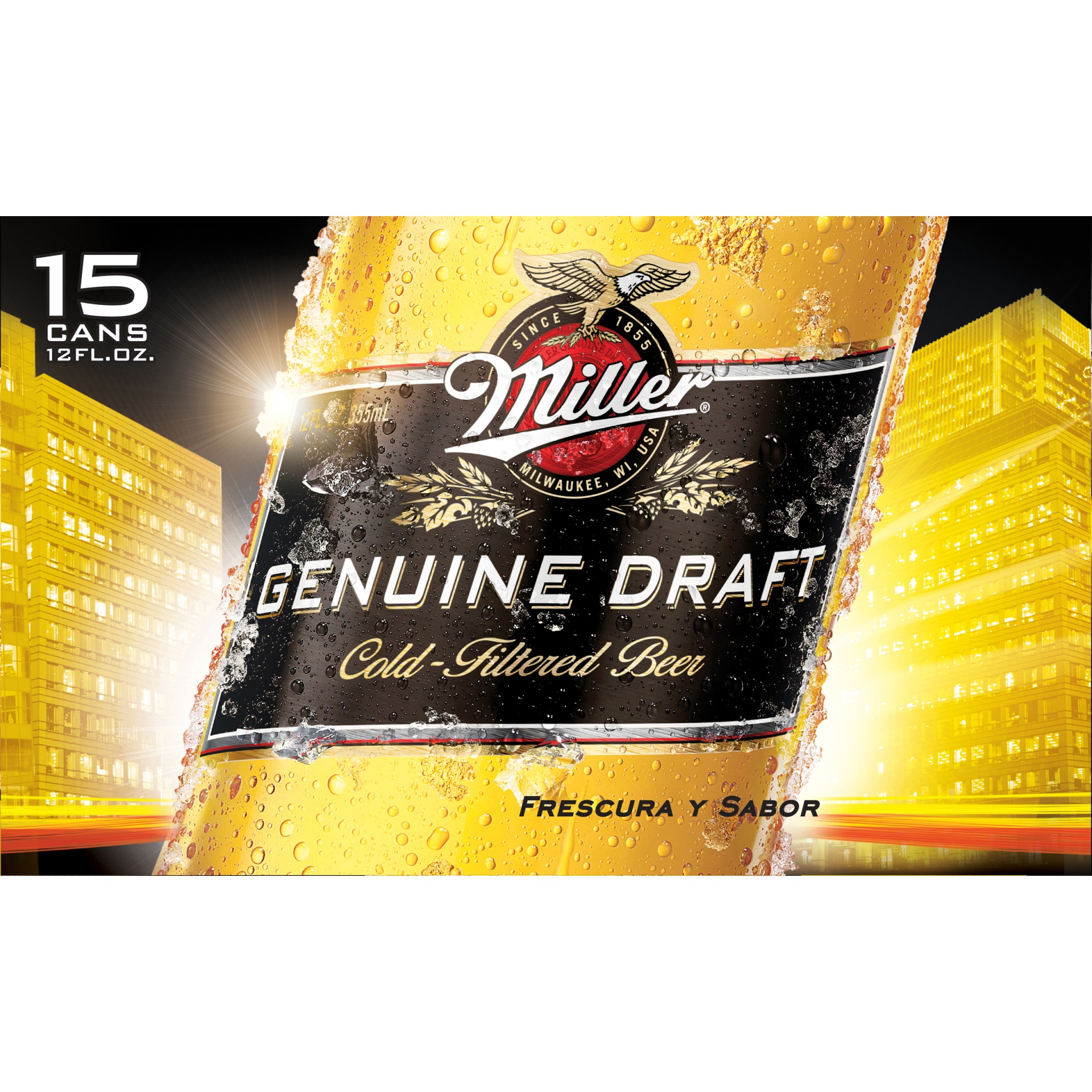 slide 6 of 6, Miller Genuine Draft Beer, 15 ct; 12 fl oz