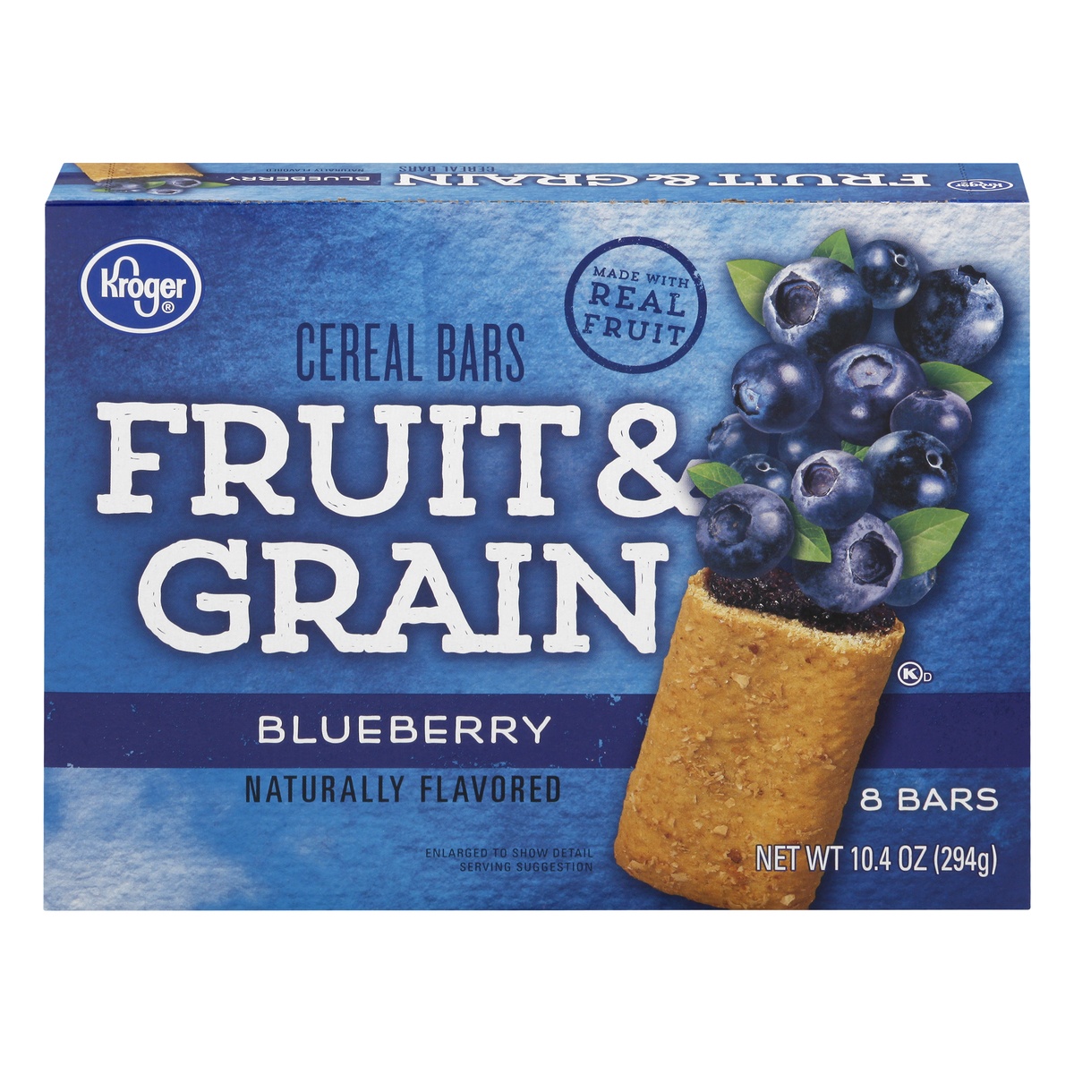 slide 1 of 1, Kroger Fruit & Grain Blueberry Cereal Bars, 8 ct