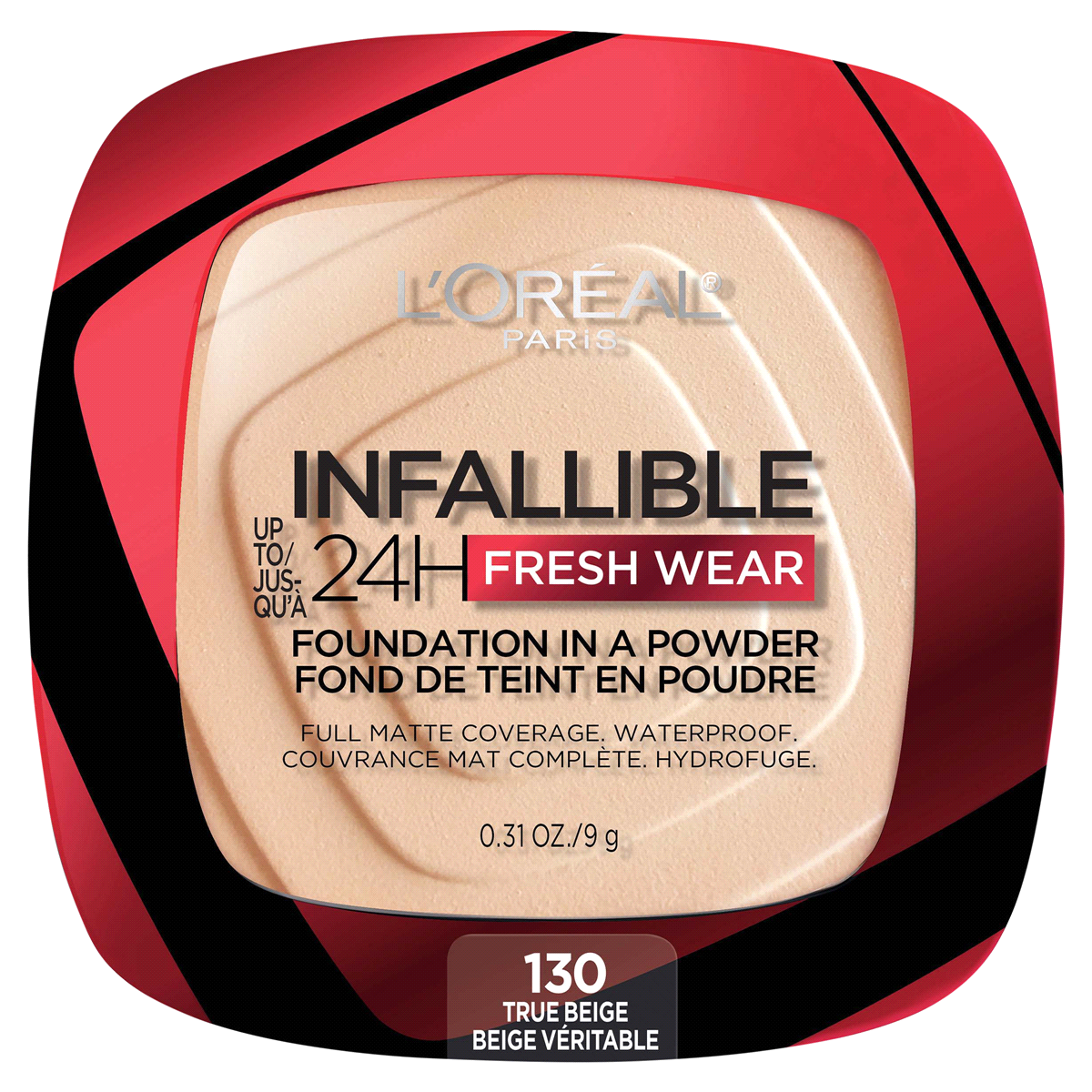 slide 1 of 2, L'Oréal L'Oreal Up to 24H Fresh Wear Foundation-in-a-Powder - True Beige (130), 0.31 oz