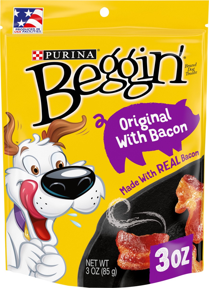 slide 2 of 9, Beggin' Purina Beggin' Strips Real Meat Dog Treats, Original With Bacon - 3 oz. Pouch, 3 oz