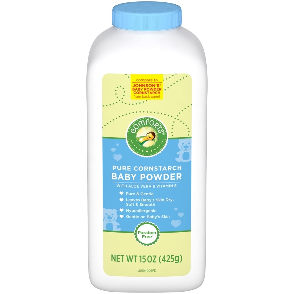 slide 1 of 1, Comforts Pure Cornstarch Baby Powder, 15 oz