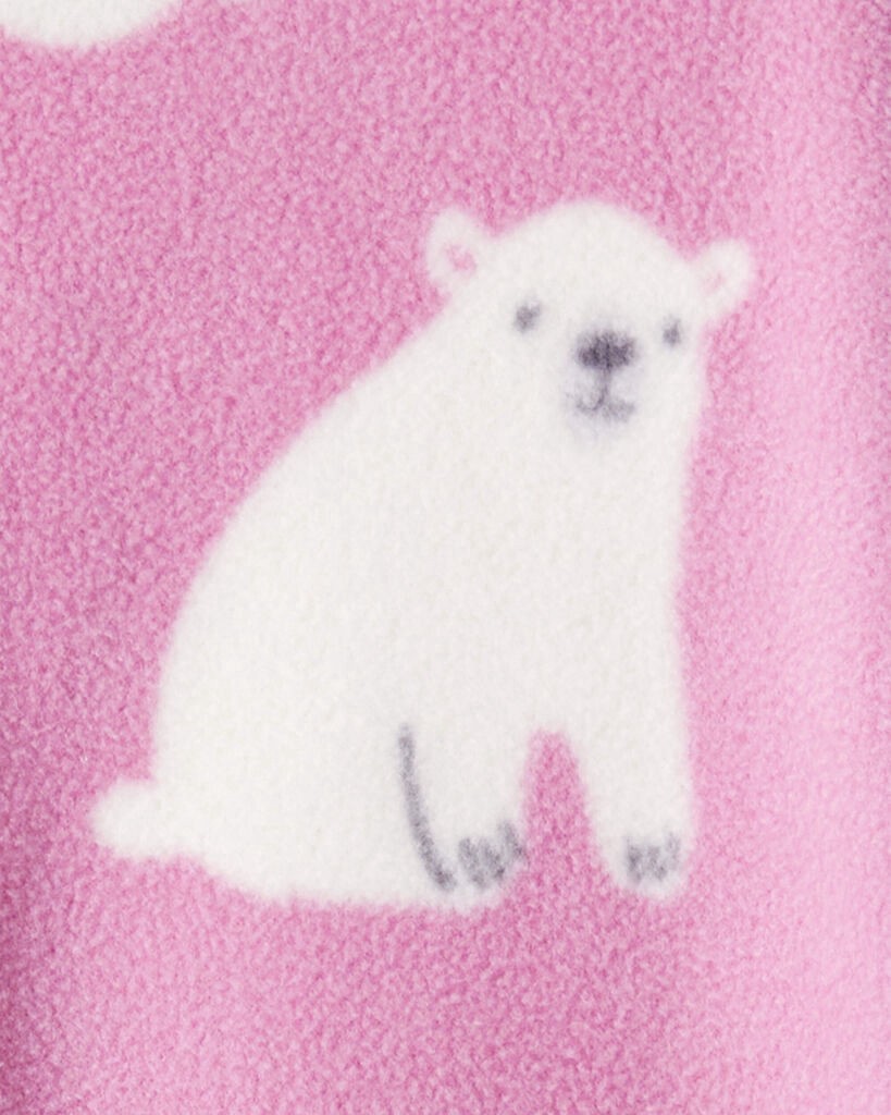 slide 2 of 3, Carter's Carters Baby Girl Polar Bear Print Loose Fit Long-Sleeve Sleep & Play Pajamas - Pink Pink NB, 1 ct