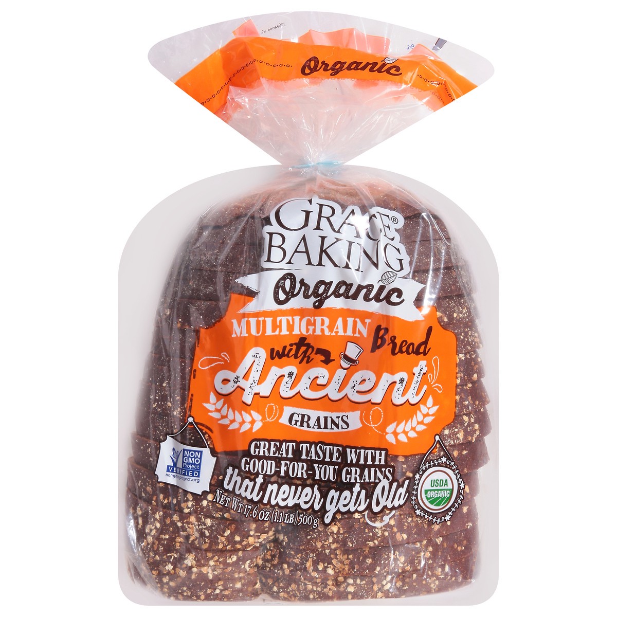 slide 1 of 5, Grace Baking Organic Multigrain Bread with Ancient Grains 17.6 oz, 17.6 oz