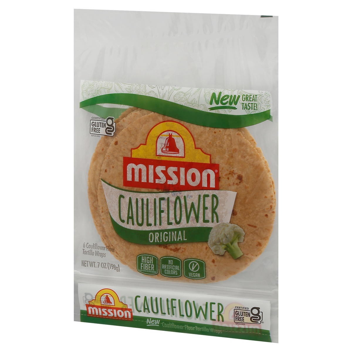 slide 2 of 9, Mission Gluten Free Cauliflower Flour Tortilla Wraps, 6 ct; 7 oz