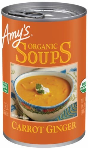 slide 1 of 7, Amy's Soup, Organic, Carrot Ginger, 