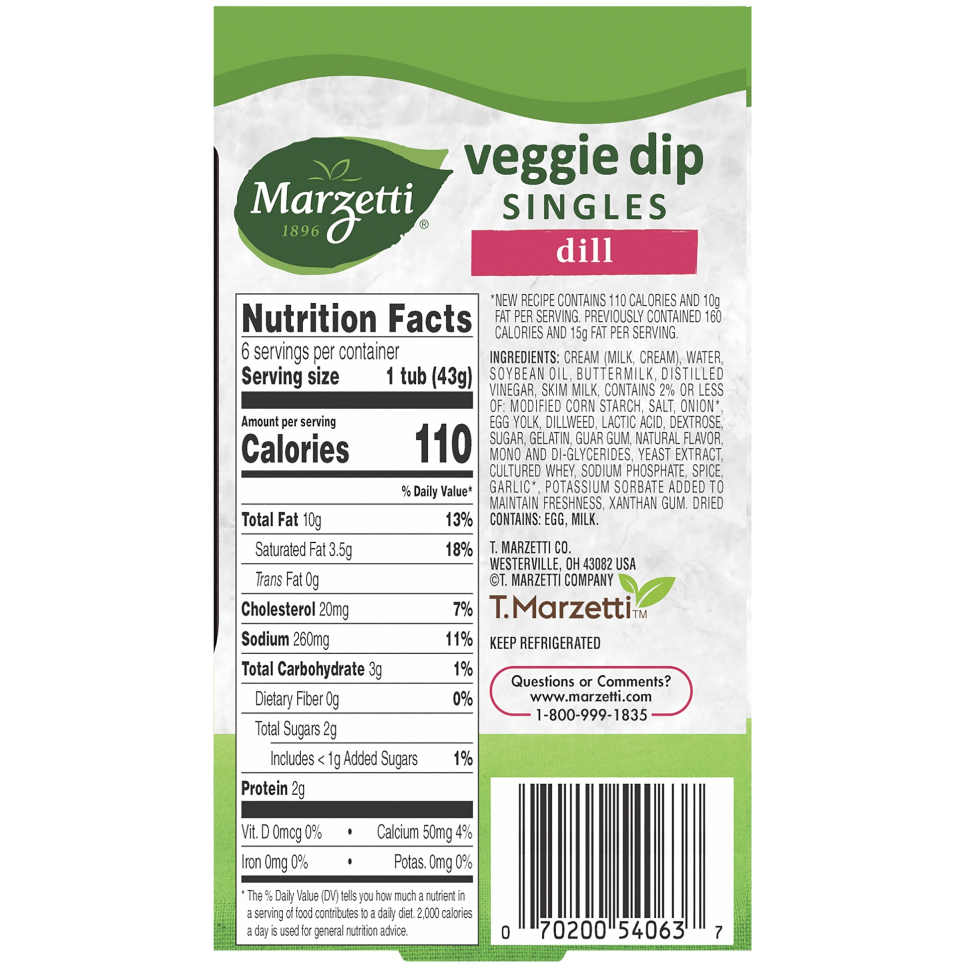 slide 5 of 8, Marzetti Veggie Dip Cups, Dill, 6 ct