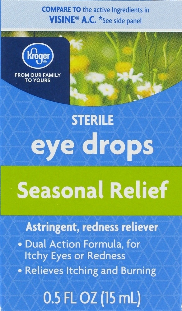 slide 1 of 1, Kroger Seasonal Relief Eye Drops, 0.5 fl oz