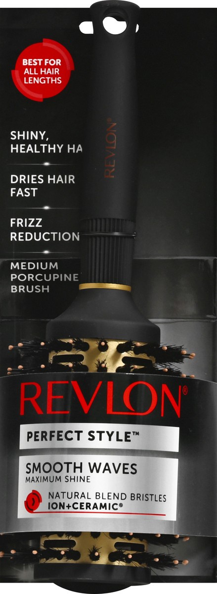 slide 9 of 9, Revlon Ion+Ceramic Smooth Waves Maximum Shine Hair Brush 1 ea, 1 ct