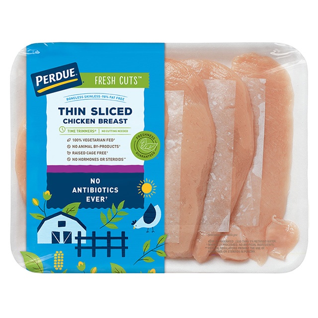 slide 1 of 1, Perdue Fresh Cuts Thin Sliced Chicken Breast, per lb