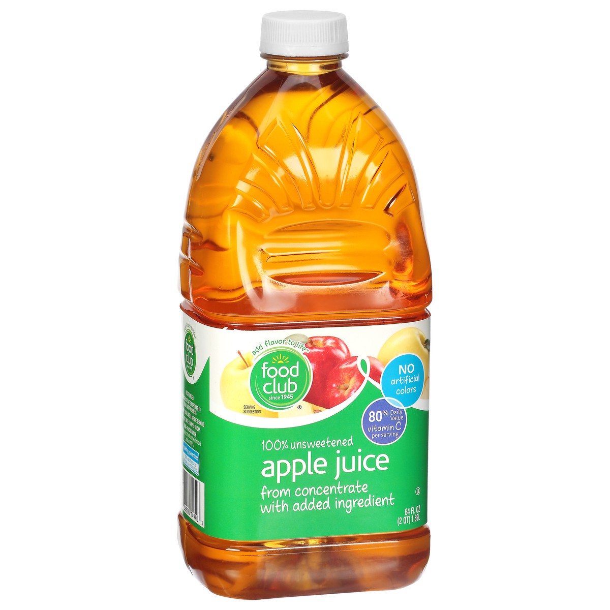 slide 4 of 9, Food Club 100% Unsweetened Apple Juice - 64 fl oz, 64 fl oz