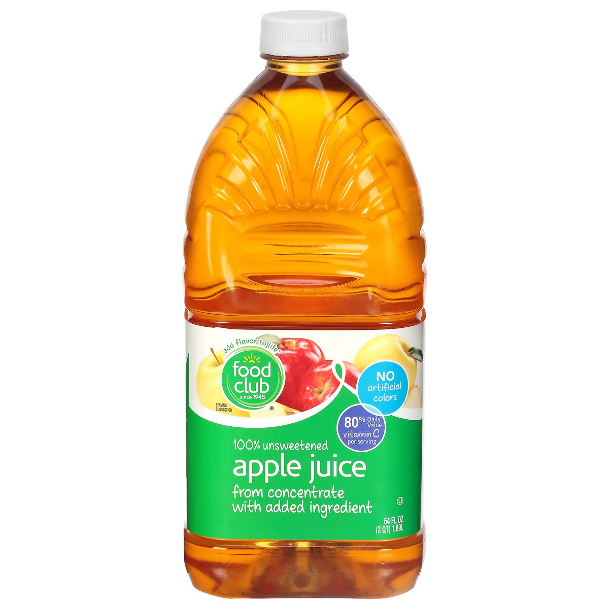 slide 1 of 9, Food Club 100% Unsweetened Apple Juice - 64 fl oz, 64 fl oz