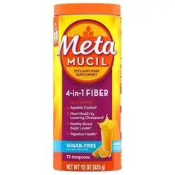 Metamucil Psyllium Fiber Supplement Powder - Sugar Free - Orange - 15oz