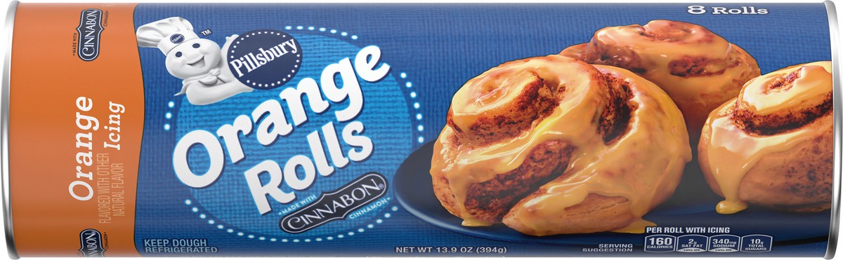 slide 8 of 14, Pillsbury Orange Rolls with Cinnabon Cinnamon and Orange Icing, Refrigerated Canned Pastry Dough, 8 Rolls, 13.9 oz, 13.9 oz