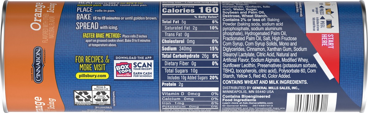 slide 7 of 14, Pillsbury Orange Rolls with Cinnabon Cinnamon and Orange Icing, Refrigerated Canned Pastry Dough, 8 Rolls, 13.9 oz, 13.9 oz