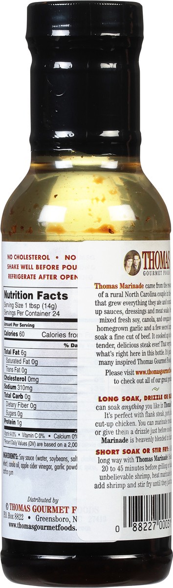 slide 3 of 13, Thomas Gourmet Foods Marinade 12 fl oz, 12 oz
