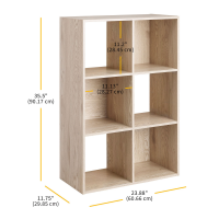 slide 10 of 17, Whitmor 6-Section Cube Organizer White Oak, 1 ct
