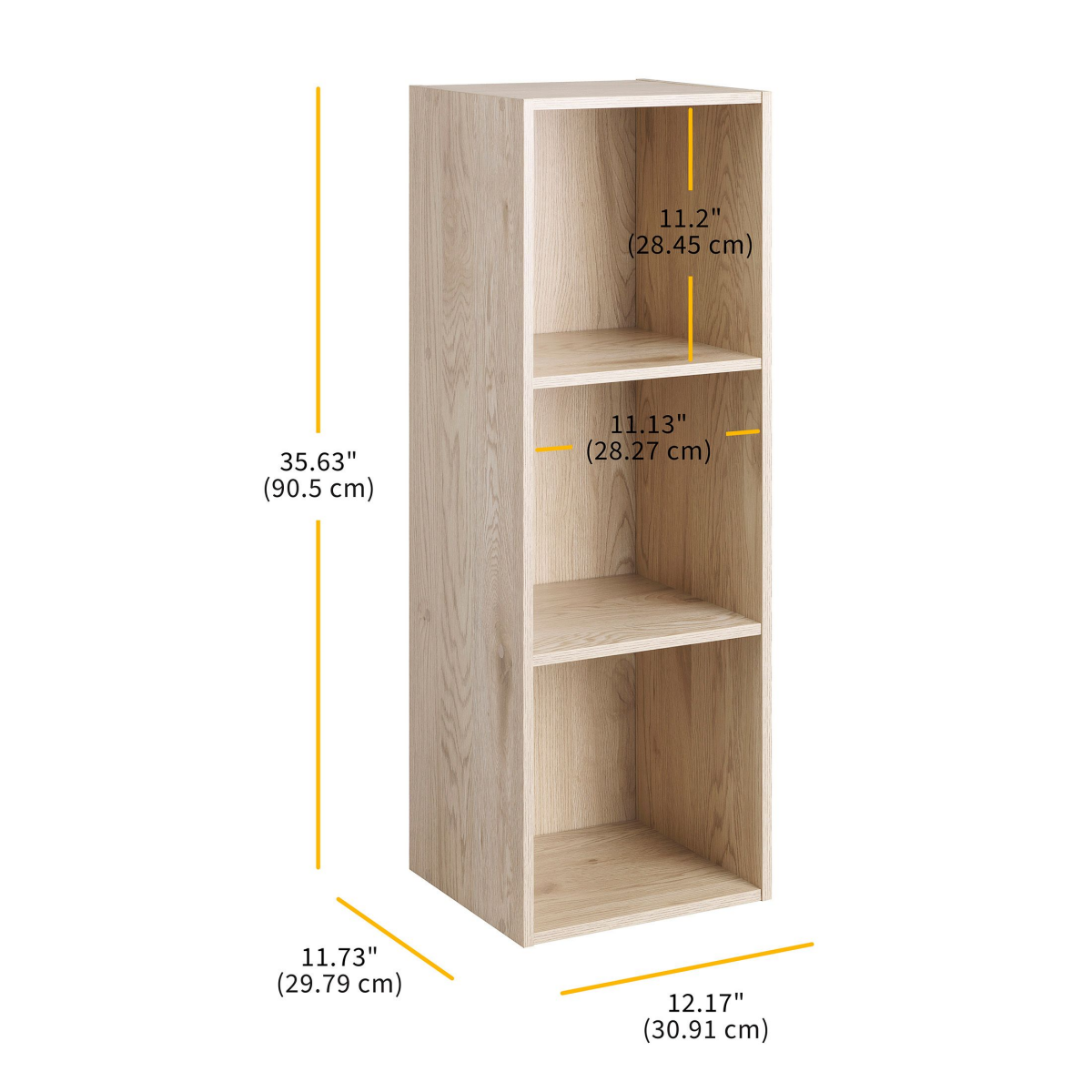 slide 10 of 17, Whitmor 3-Section Cube Organizer White Oak, 1 ct
