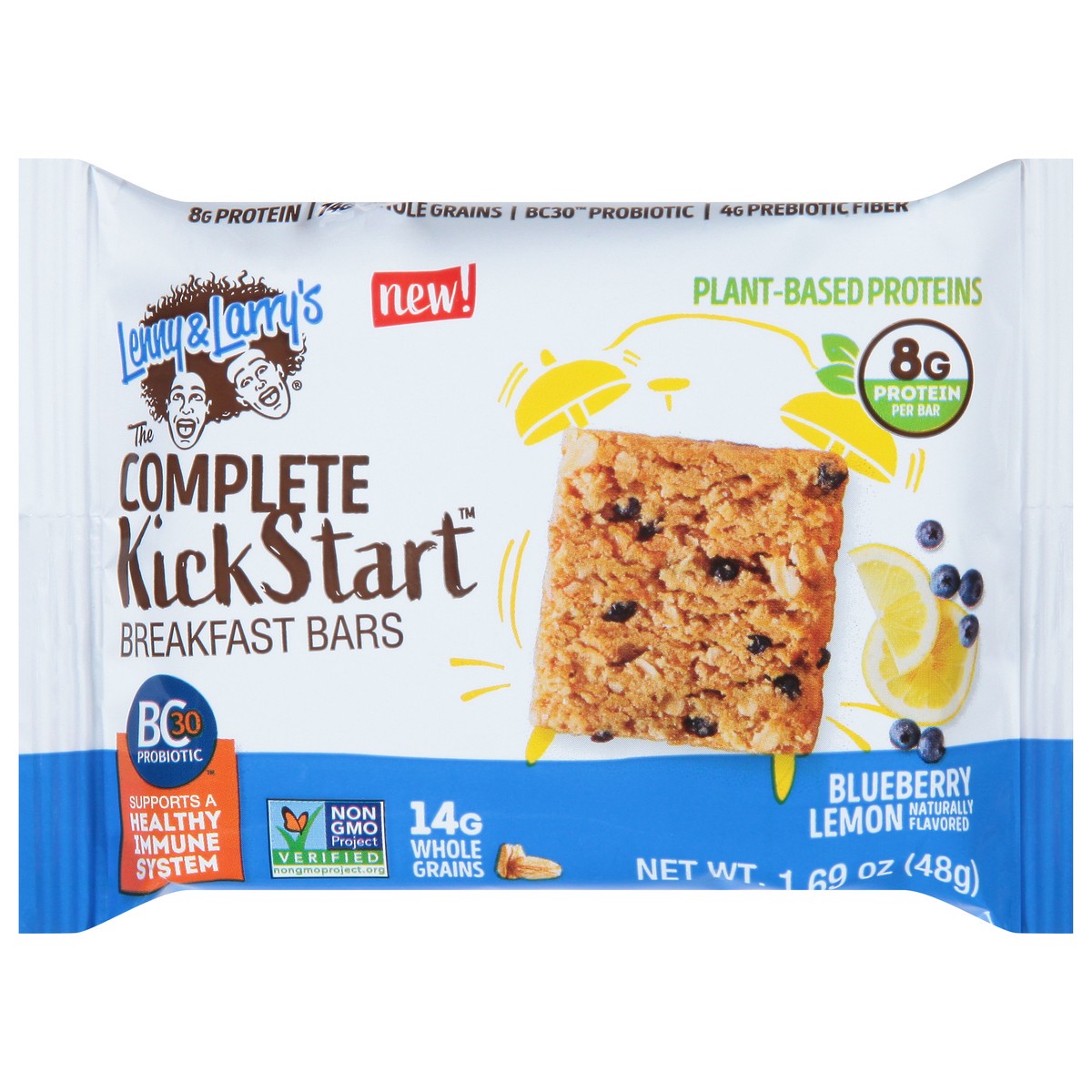 slide 1 of 9, Lenny & Larry's Blueberry Lemon Breakfast Bars 1.69 oz, 1.69 oz