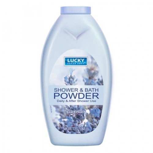 slide 1 of 1, Lucky Shower Bath Powder, 13 oz