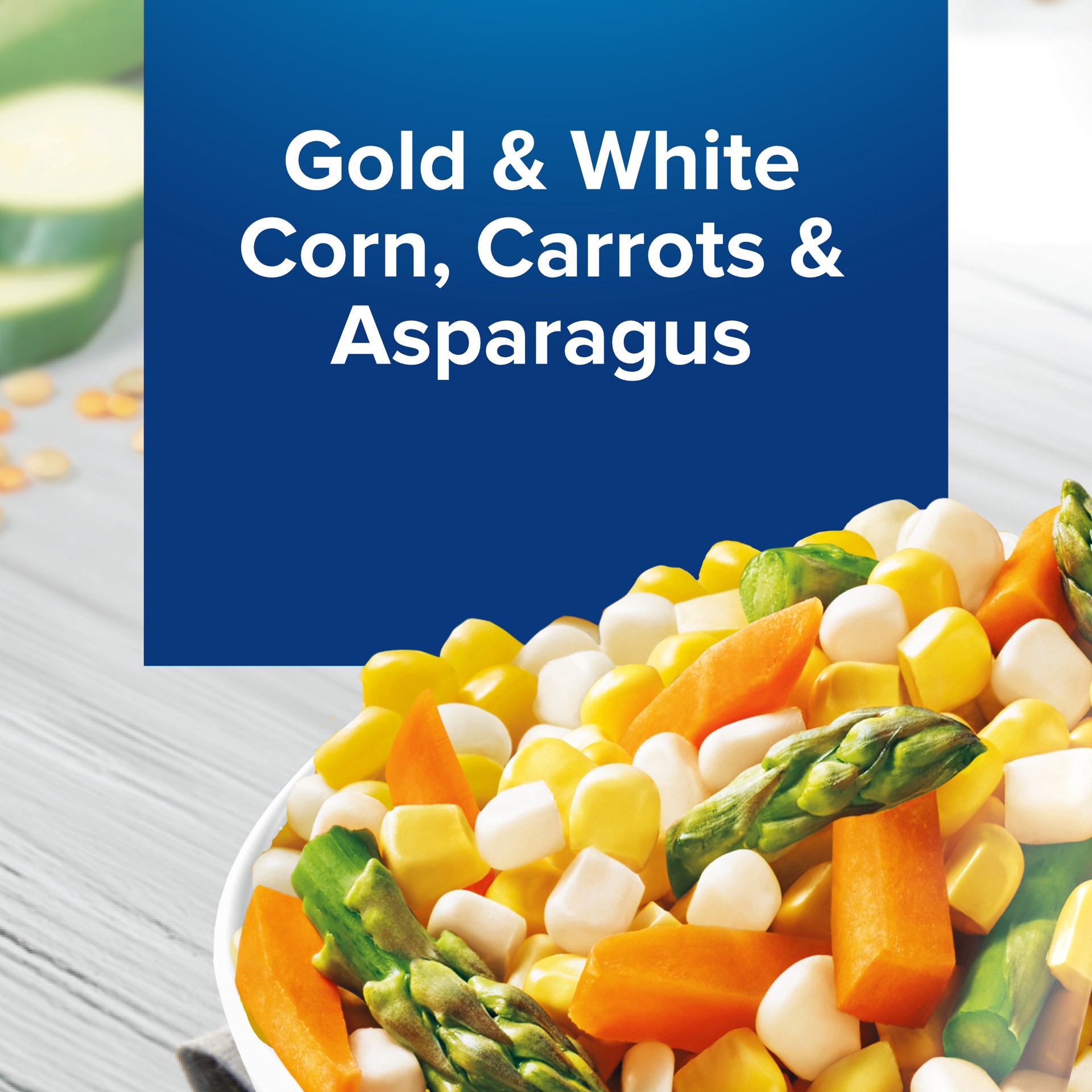 slide 3 of 5, Birds Eye Gold & White Corn, Carrots & Asparagus 10.8 oz, 10.8 oz