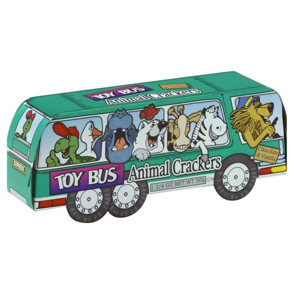 slide 1 of 1, Toy Bus Animal Cracker, 1.8 oz