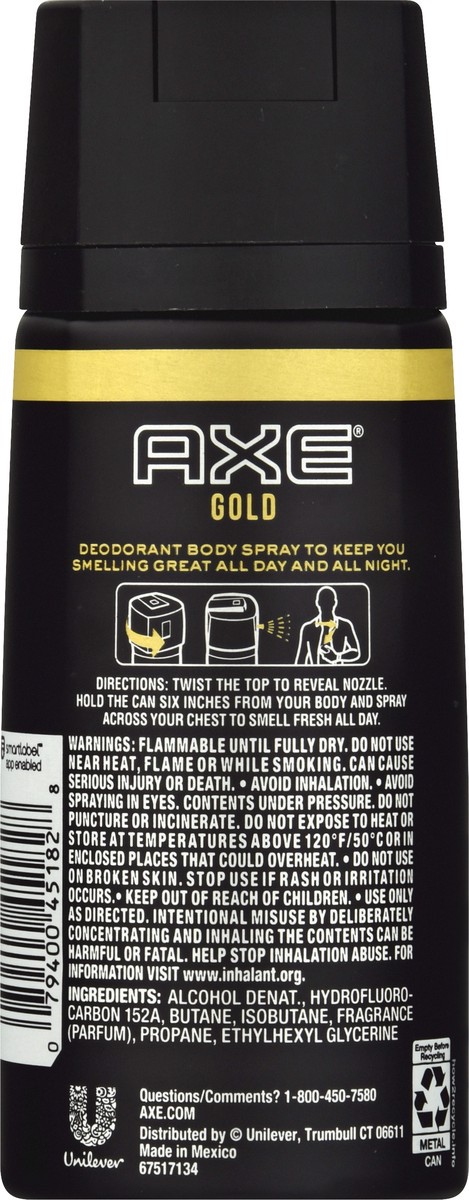 slide 9 of 9, AXE Body Spray for Men Gold, 4 oz, 4 oz