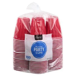 Essential Everyday Party Cups, Plastic, Blue, 18 oz